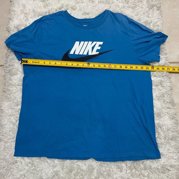 NIKE The Nike Tee Mens XLarge Short Sleeve Blue Logo Tshirt - Picture 4 of 6